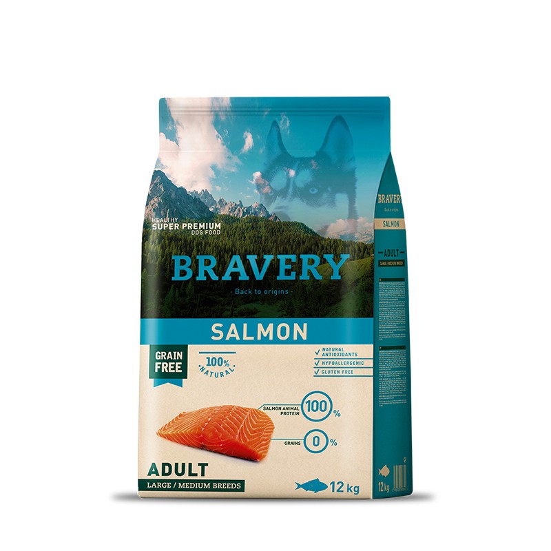 Bravery Salmón Adult Large Medium Breeds