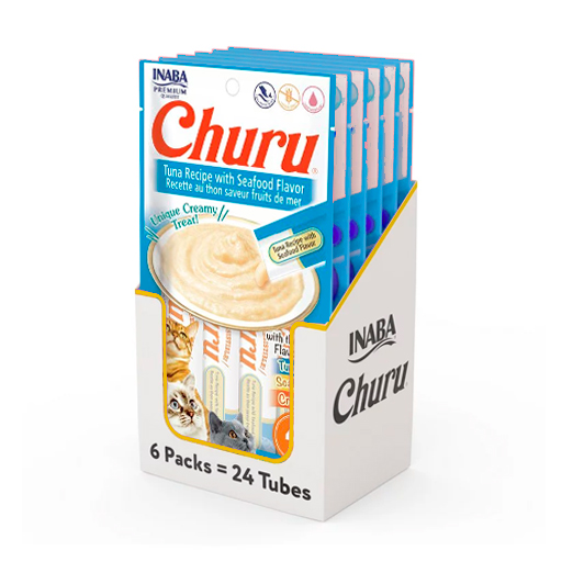 Caja Churu Cat Tuna Recipe With Seafood 6 Sachets de 4 Tubos (USA669)