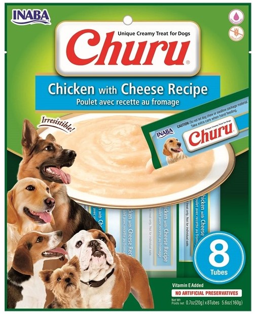 Caja Churu Dog Chicken Cheese 6x8 tubos