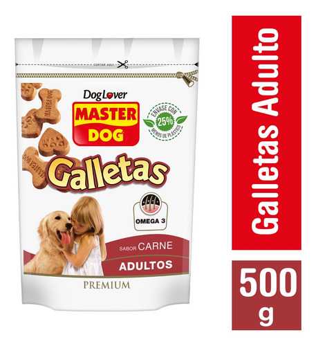 Caja Galletas Master Dog Carne Adulto 12x500 Gr