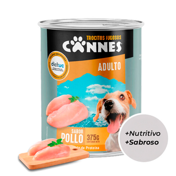 Display Lata Cannes Adulto Pollo 12 Unidades