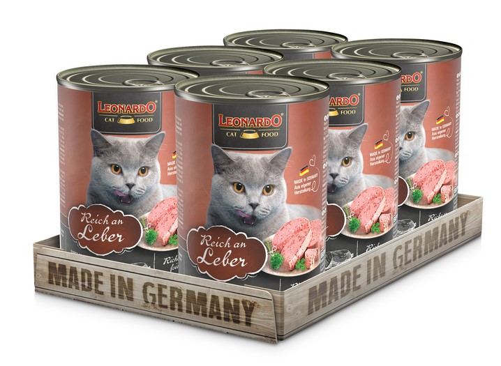 Lata Leonardo Gato Quality Selection Higado x6 Unidades