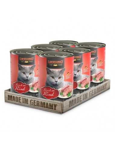 Lata Leonardo Gato Quality Selection Adulto Ternera x6 Unidades