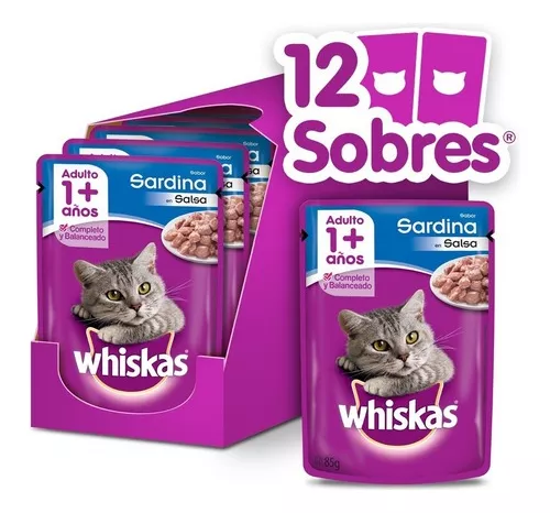 Caja Sachet Gato Whiskas Sardina 12 Unidades