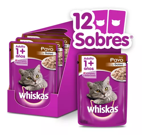 Caja Sachet Gato Whiskas Pavo 12 Unidades