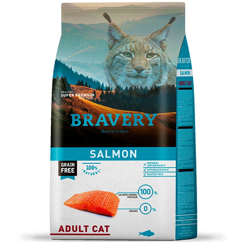Bravery Salmón Adulto Gato