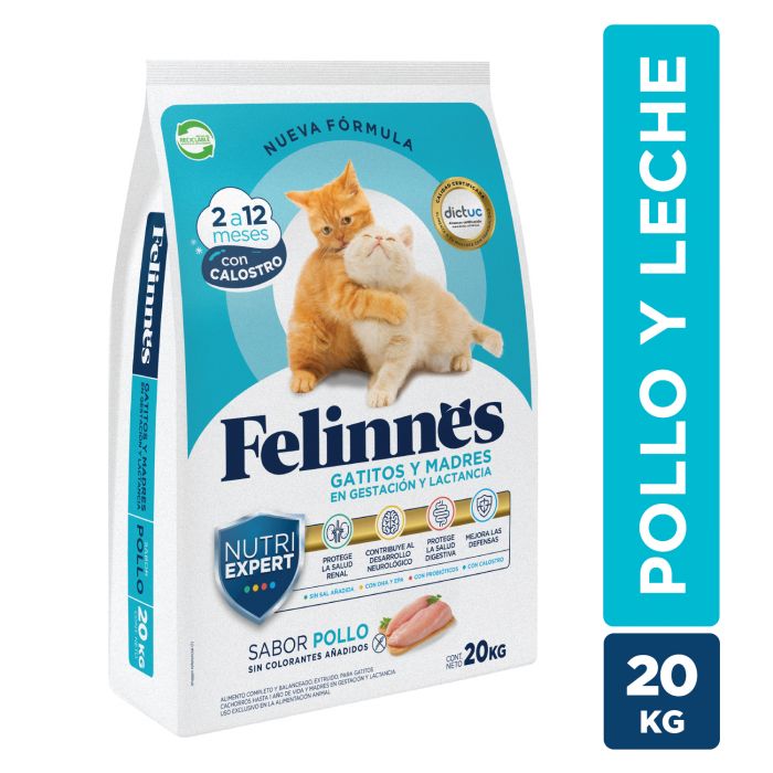 Alimento Felinnes Premium Gatito sabor Pollo y Leche