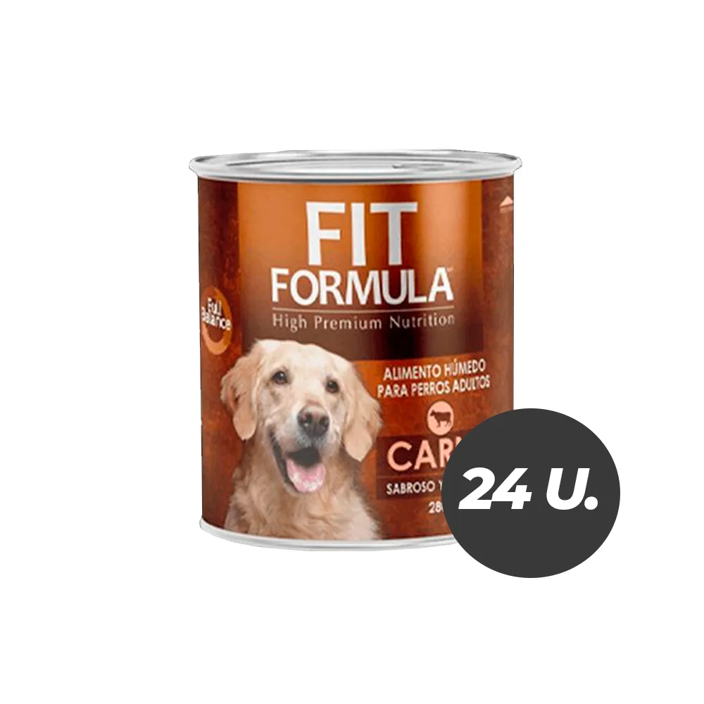 Lata Fit Fórmula Perro Carne Display 24 Unidades