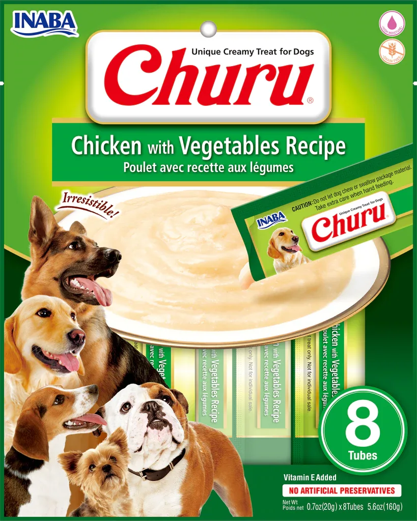 Caja Churu Dog Chicken Vegetables 6x8 Tubos