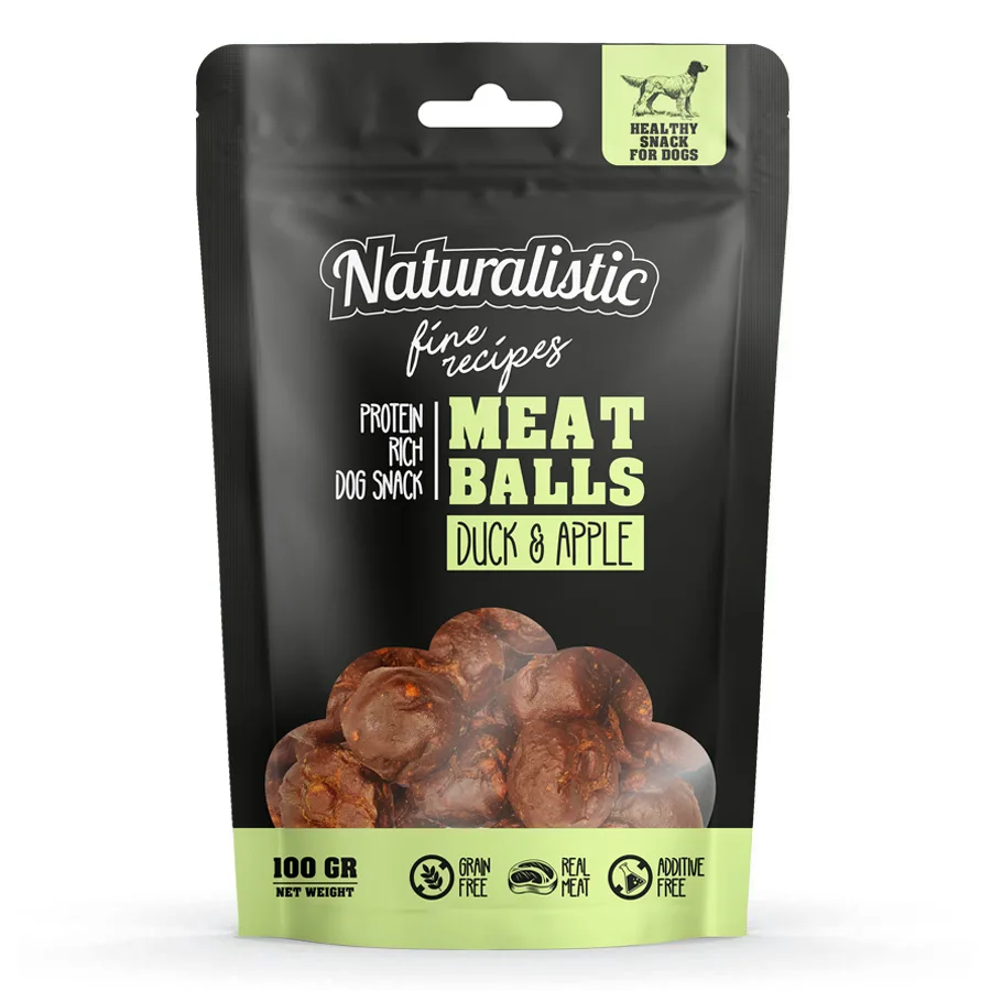 Naturalistic Snack Meat Balls Duck Apple