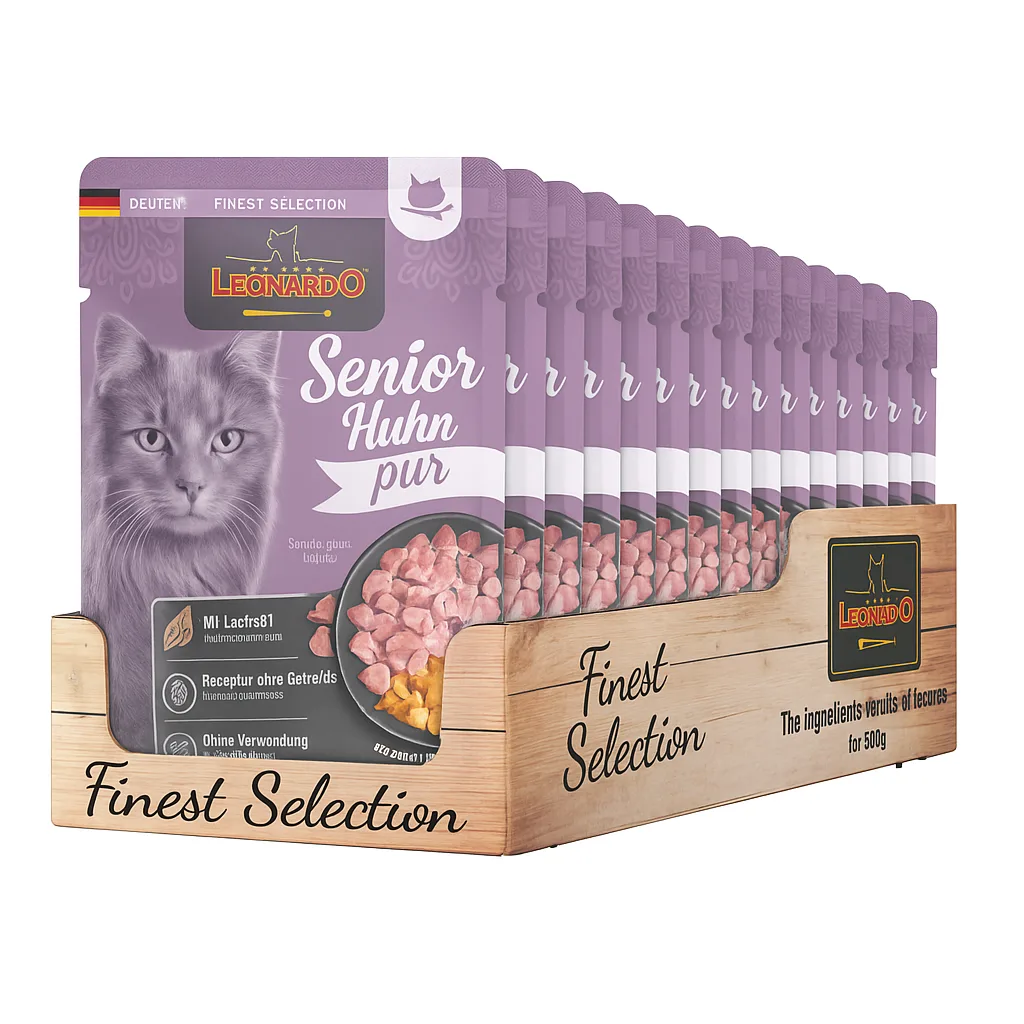 Caja Sachet Leonardo Gato Senior Ave 16 Unidades