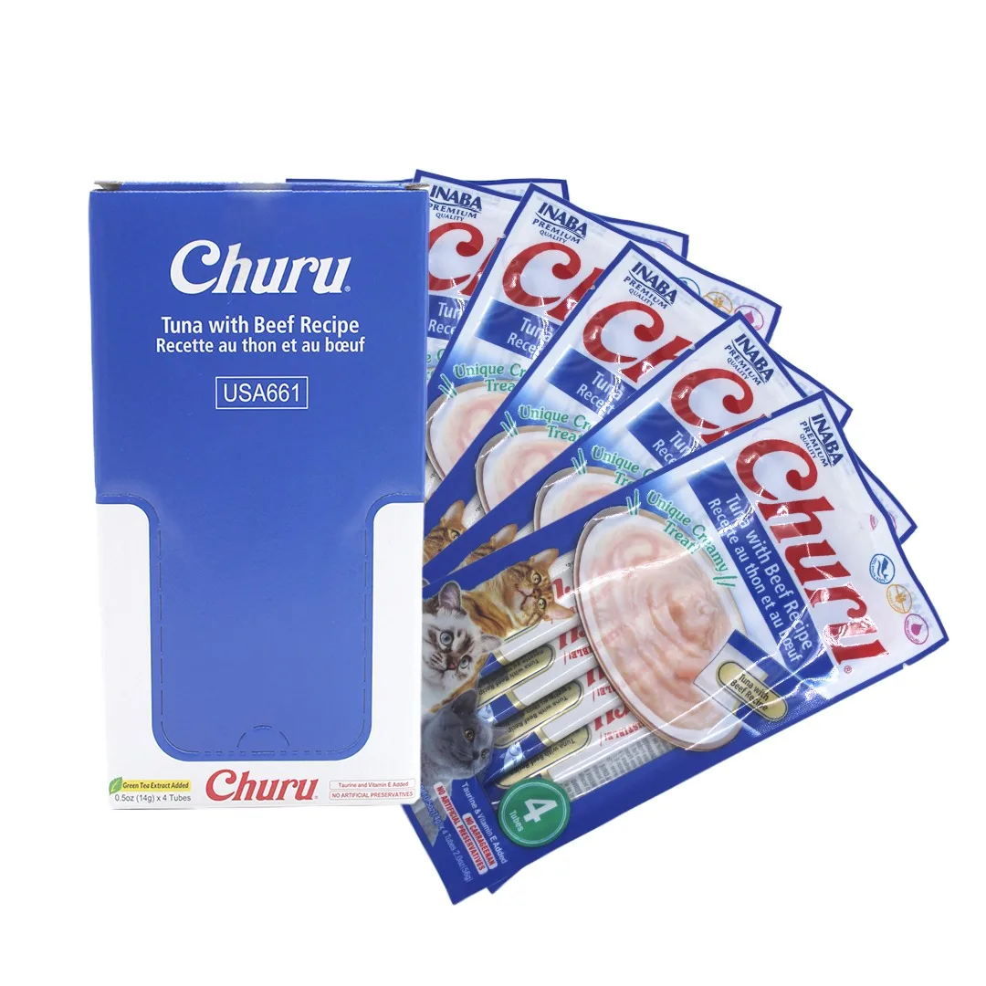Caja Churu Cat Tuna Beef 6 Sachets de 4 Tubos (USA661)