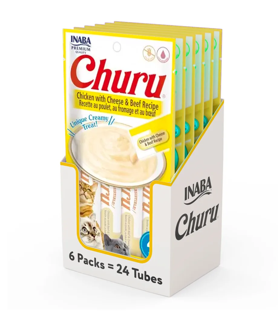 Caja Churu Cat Chicken Cheese Beef 6 Sachets 4 Tubos (USA670)
