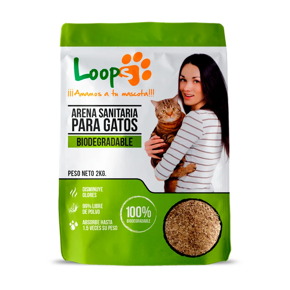 Arena Para Gatos Biodegradable Loops Natural