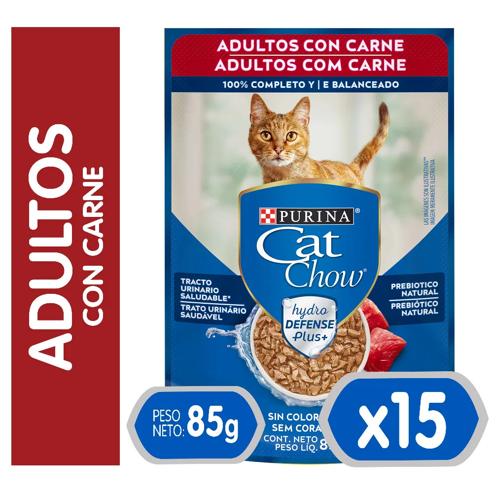 Sachet Cat Chow Carne x15 Unidades