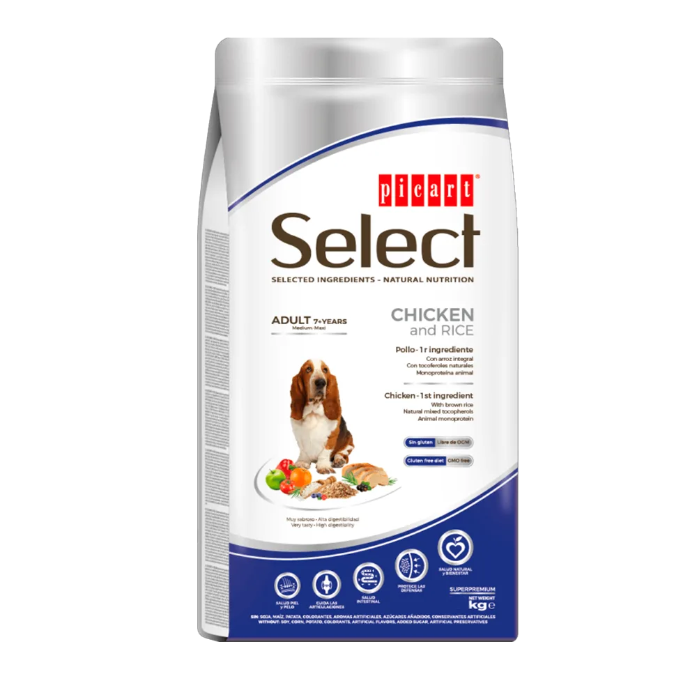 Picart Select Dog Adult 7+ Senior Chicken & Rice