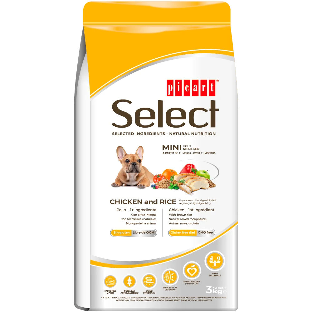 Picart Select Dog Mini Adult Light Sterilised Chicken & Rice