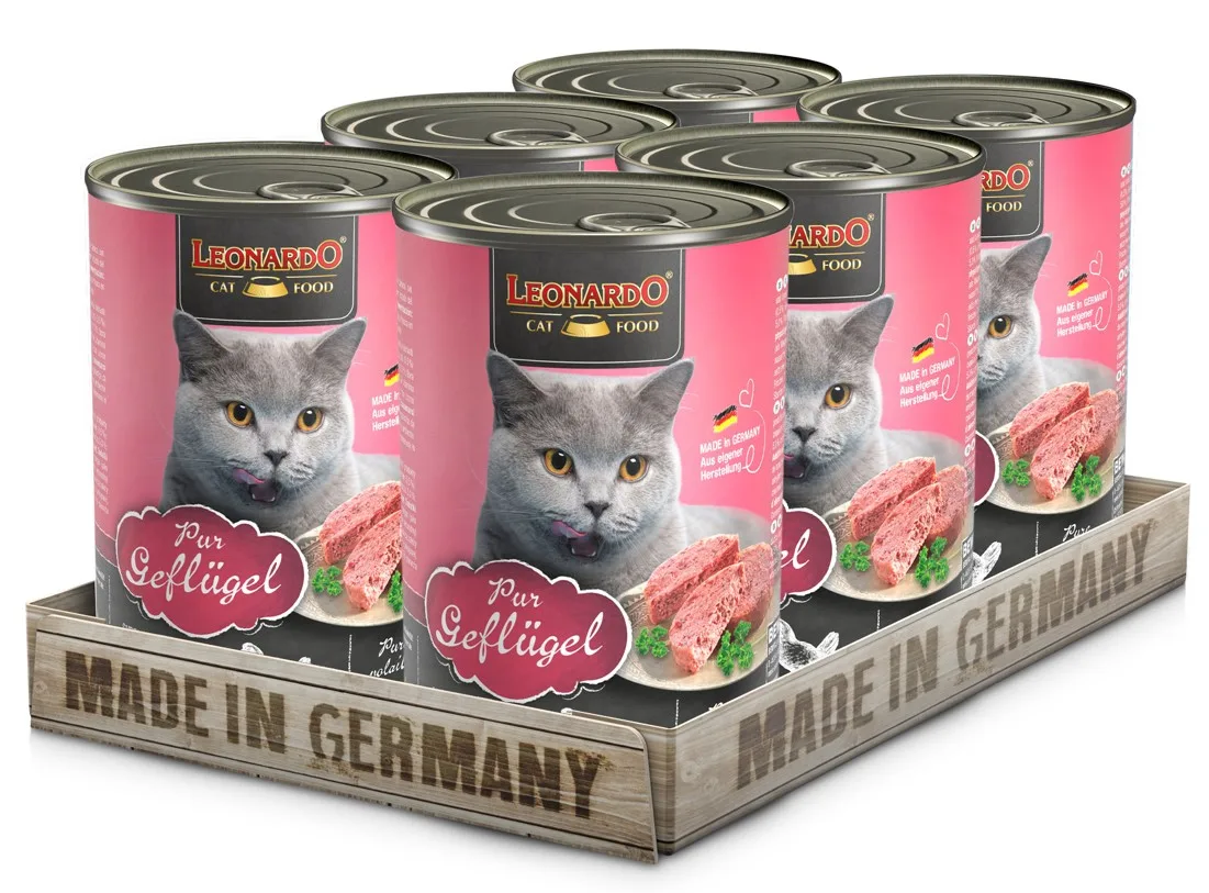 Lata Leonardo Gato Quality Selection Adulto Ave x6 Unidades