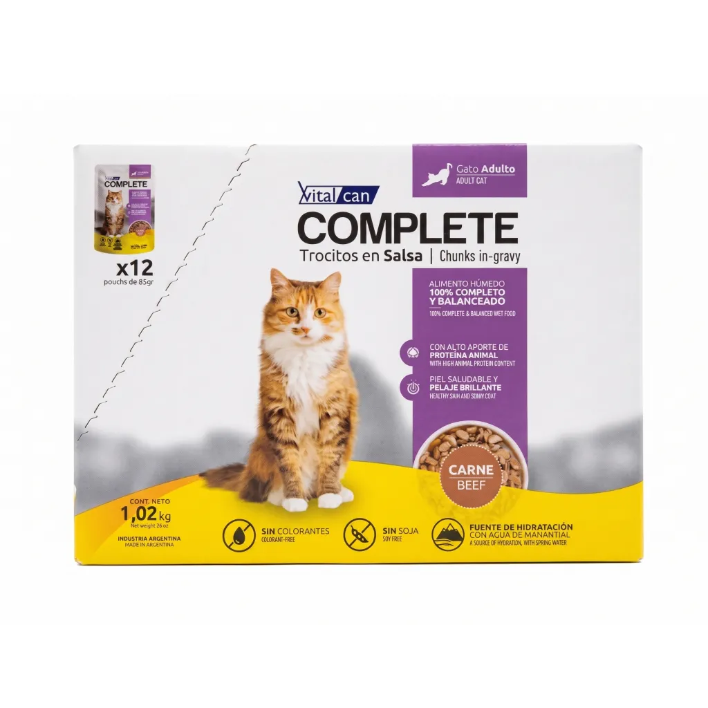 Caja Sachet Complete Gato Adulto Carne 12*