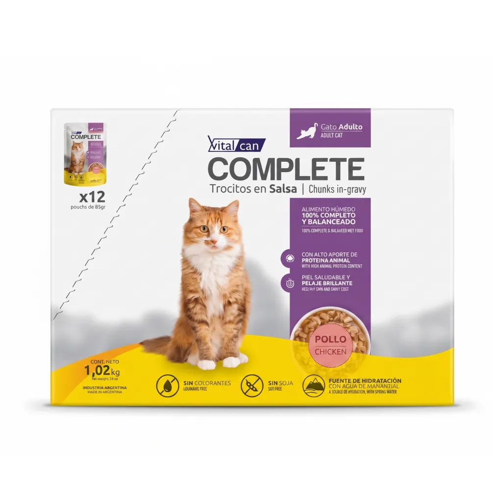 Caja Sachet Complete Gato Adulto Pollo 12*