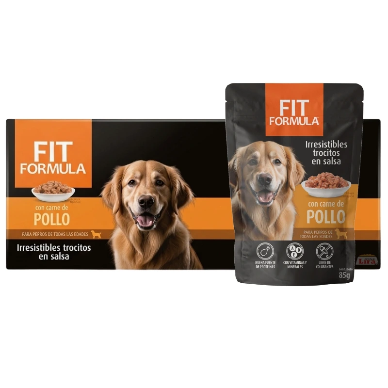 Caja Sachet Fit Perro Pollo 24*