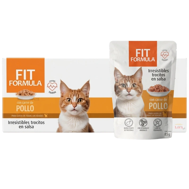Caja Sachet Fit Gato Pollo 24*