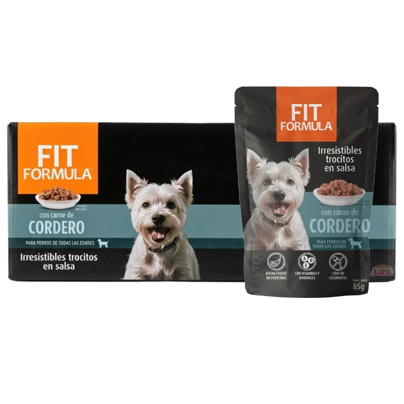 Caja Sachet Fit Perro Cordero 24*