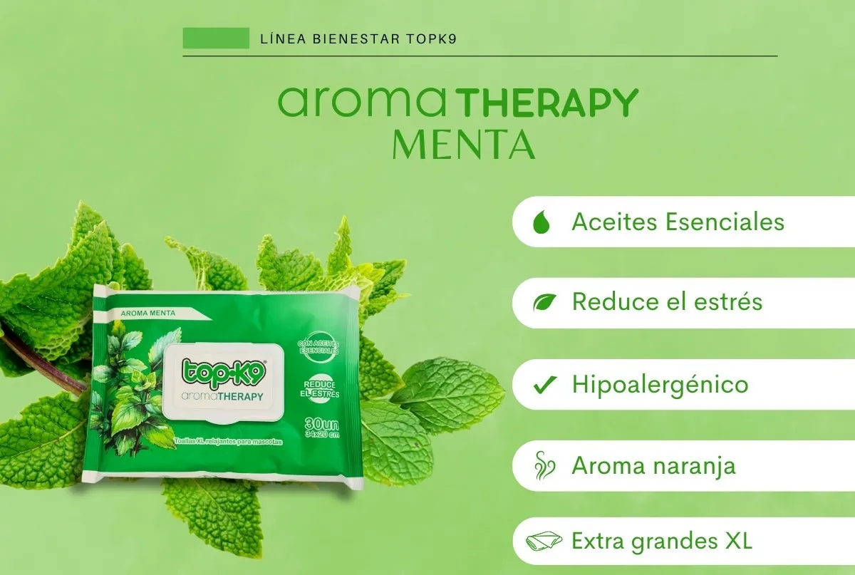 Toallitas Húmedas Therapy Menta 30 Unidades Top K9