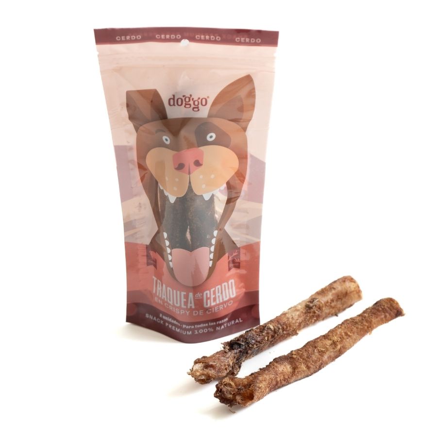 Snack Doggo para perro Traquea de Cerdo en Crispy de Ciervo