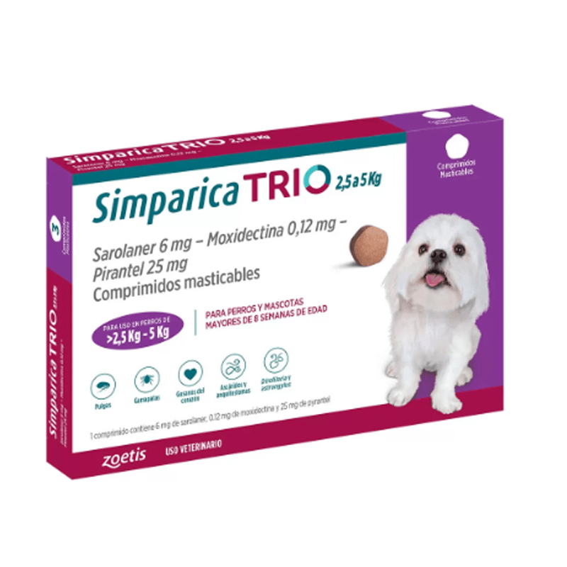 Simparica Trio 3 Comprimidos 2.5 - Morado