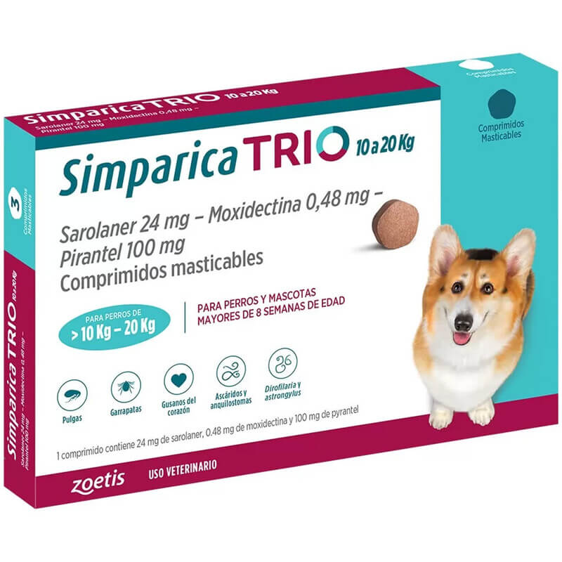 Simparica Trio 1 Comprimido 10 - Calipso