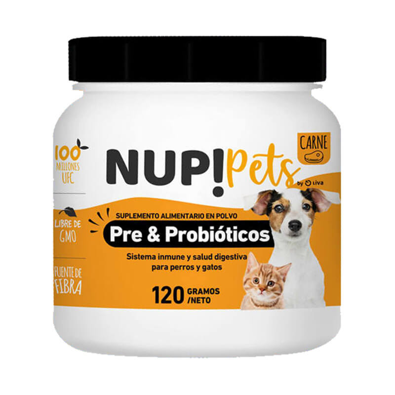 NUP! Pets Pre & Probióticos Sabor Carne – Refuerza la Salud Digestiva e Inmunológica de tu Mascota