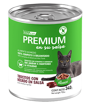Lata Vitalcan Premium Gato Trocitos Hígado en Salsa