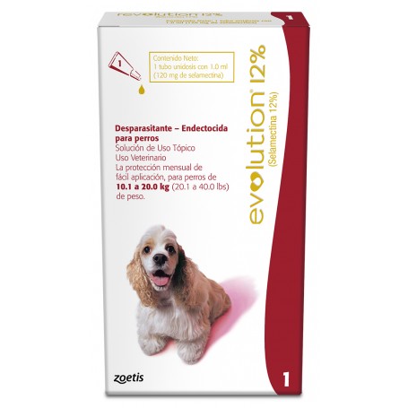 Pipeta Revolution Perro 12% 10 a Rojo