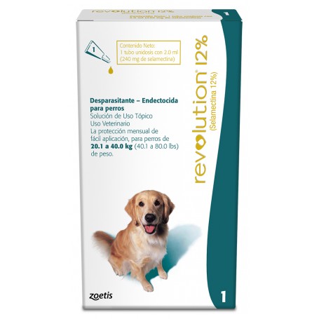 Pipeta Revolution Perro 12% 20 a Verde