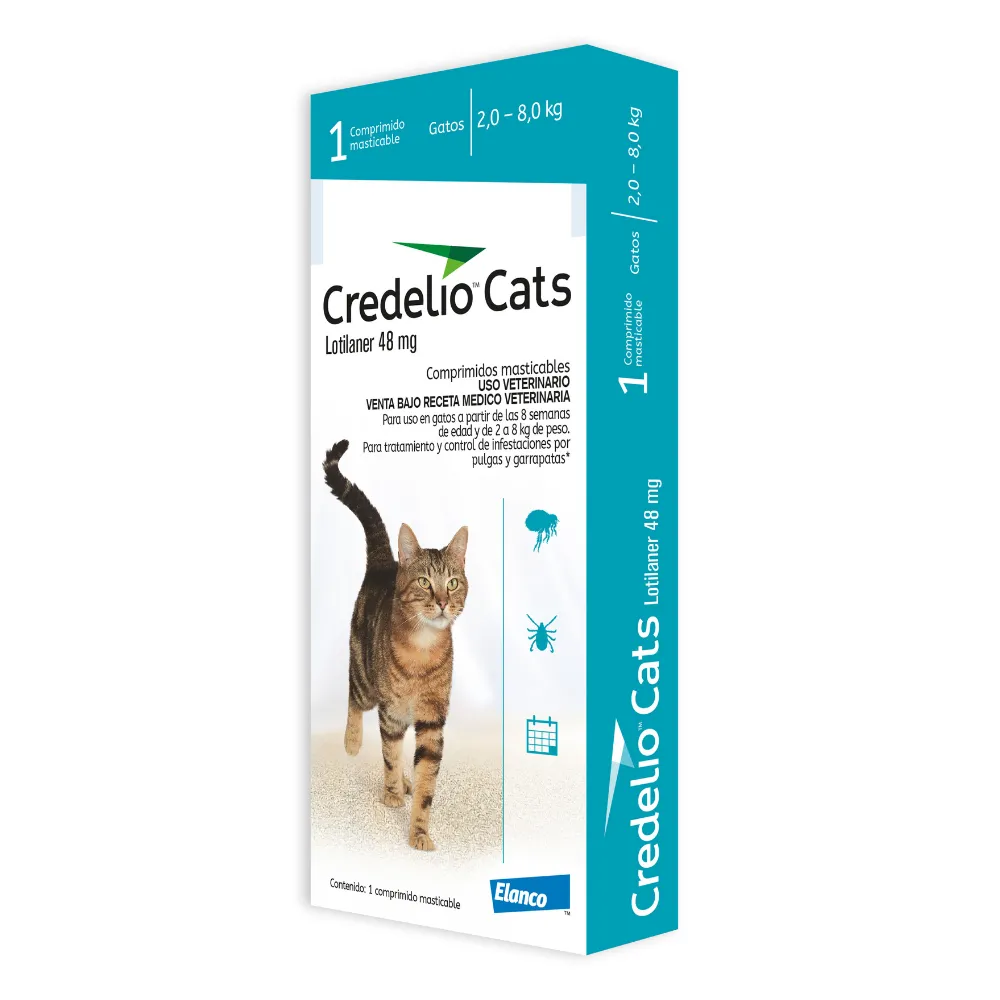 Antiparasitario Gato - Credelio Cat - Comprimido masticable 2 a 48 MG