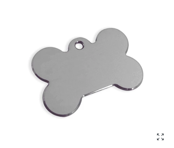 Plaquita / Placa Gris Pequeña Hueso