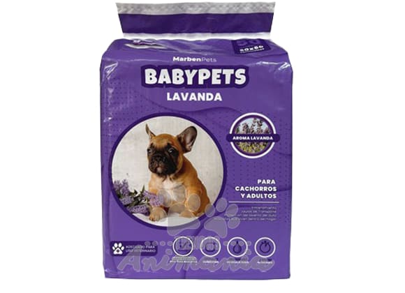 Sabanillas de Entrenamiento Baby Pets Lavanda cm 50 Unidades