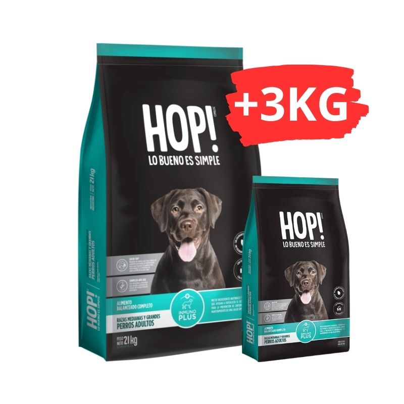 Hop Perro Adulto Razas Medianas Grandes + Saco de Regalo