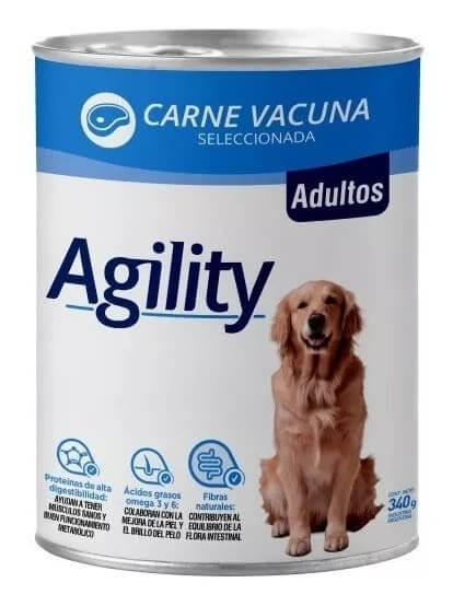 Lata Agility Perro Adulto Carne de Vacuno 340 grs