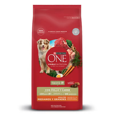 Purina One Adulto Razas Medianas y Grandes Pollo y Carne