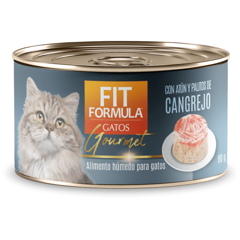Lata Fit Gato Gourmet Atun Palitos de Cangrejo