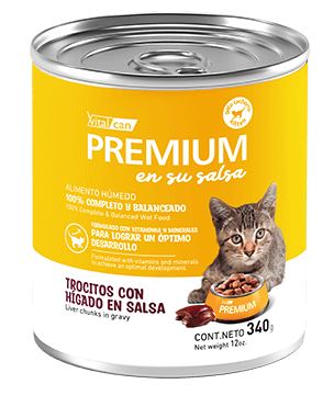 Lata Vitalcan Premium Gatitos Trocitos Hígado en Salsa
