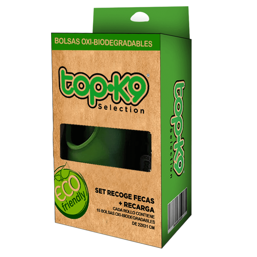 Dispensador + Bolsas de Fecas 1 Unidad Top k9