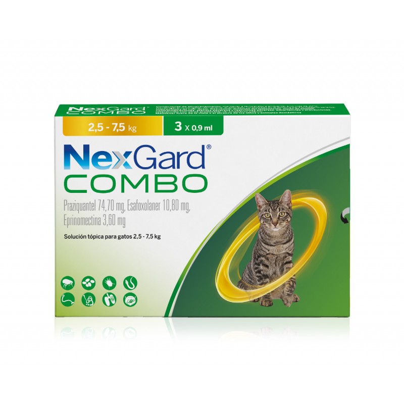 Nexgard Combo 3 Pipetas Antiparasitario para Gato