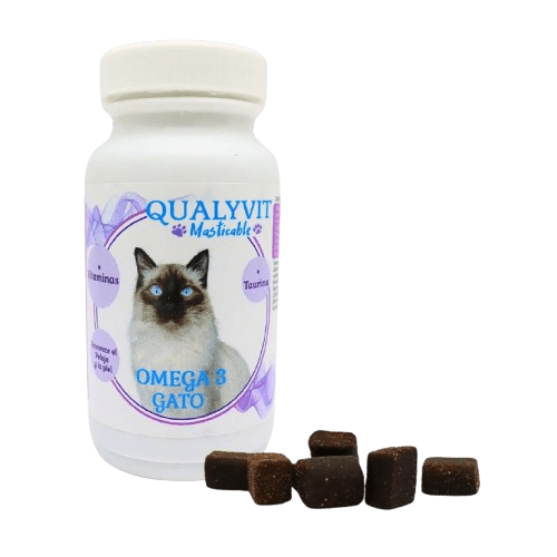 Tabletas Masticables Omega 3 Gato Qualy