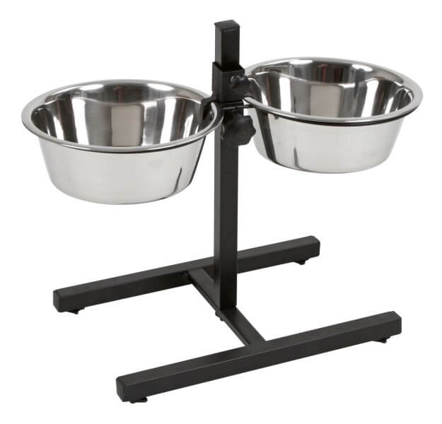Plato Mascotas Doble Pedestal Perro Inoxidable (KE-3203P)