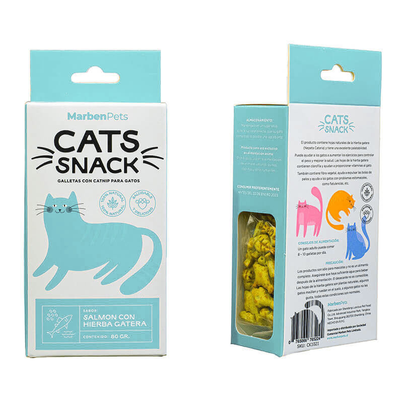 Cats Snack Galleta Rellena Salmón Hierba Gatera (CK1021)