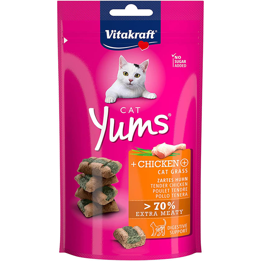 Snack para Gato Vitakraft Cat Yums Catgrass Chicken Unidad