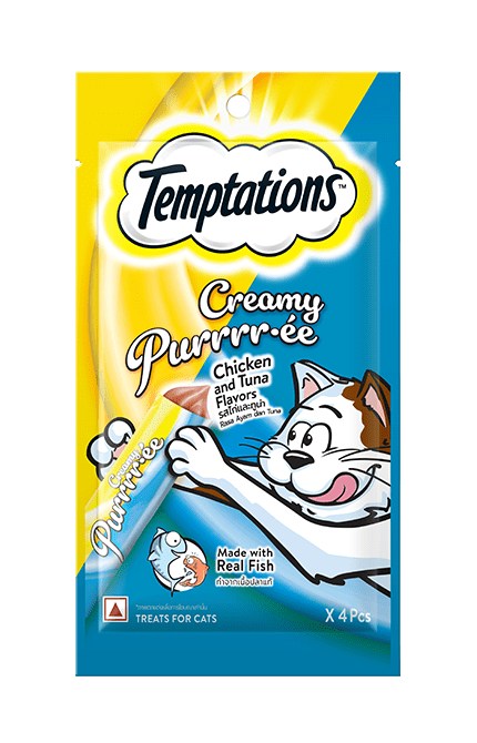 Caja Snack Gato Temptations Pollo y Atún